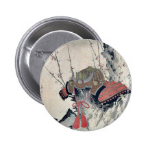 Casco en un árbol de ciruelo por Ryusai, Shigeharu Pin