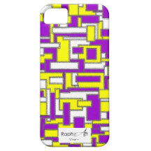 Casco Iphone5 Tejido de Cuero Púrpura y Amarillo iPhone 5 Case-Mate Carcasas