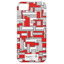 Casco Iphone5 Tejido de Cuero Rojo y Gris iPhone 5 Carcasas