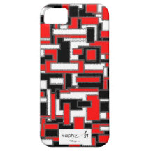 Casco Iphone5 Tejido de Cuero Rojo y Negro iPhone 5 Case-Mate Protector