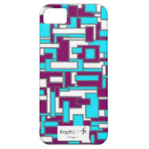 Casco Iphone Tejido de Cuero Azul y De violeta púr iPhone 5 Case-Mate Cárcasa