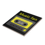 Casete de música del vintage con la teja de la cin azulejos