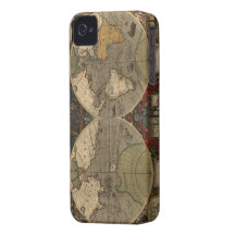 Caso 1595 del iPhone 4 del mapa de Viejo Mundo del Case-Mate iPhone 4 Cárcasa