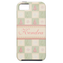 caso a cuadros del iphone 5 del árbol de navidad iPhone 5 cárcasas