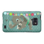 Caso afortunado del verde del elefante de Lil Galaxy S2 Fundas