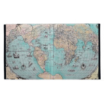 Caso antiguo del ipad del mapa del mundo
