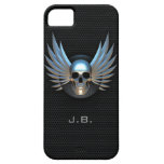 Caso con alas azul del iPhone 5 del cráneo iPhone 5 Case-Mate Carcasa