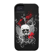Caso con alas gótico del iPhone del cráneo del Gru Vibe iPhone 4 Carcasa