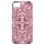 Caso con monograma del iPhone 5 del Victorian rosa iPhone 5 Case-Mate Cárcasas