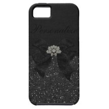 Caso de Digitaces del brillo del iPhone negro 5 de iPhone 5 Case-Mate Protectores