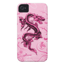 Caso de encargo del iPhone 4 del dragón rosado iPhone 4 Carcasa