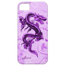 Caso de encargo del iPhone 5 del dragón púrpura iPhone 5 Funda