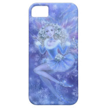 Caso de hadas del iPhone 5 del navidad azul iPhone 5 Case-Mate Cárcasas