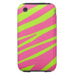 Caso de Iphone 3 del rosa de la verde lima del mod iPhone 3 Tough Fundas