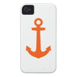 Caso de IPhone, ancla roja en blanco Case-Mate iPhone 4 Cárcasa