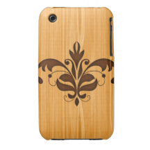 caso de madera de Barely There del grano del iPhon Case-Mate iPhone 3 Cárcasas