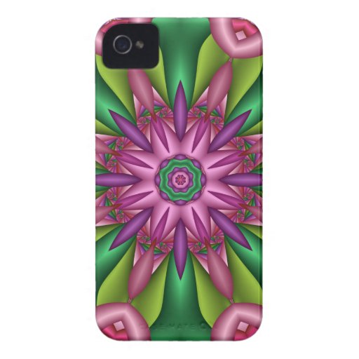 Caso decorativo del iPhone 4 de la flor de la fant iPhone 4 Cárcasa