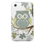 Caso del búho del árbol de la polca iPhone 3 Case-Mate cobertura