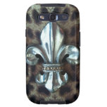 Caso del estampado leopardo de la flor de lis galaxy s3 cobertura
