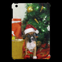 Caso del ipad del perrito del boxeador del navidad fundas ipad mini