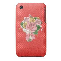 Caso del iPhone 3G del ramo (rojo) Case-Mate iPhone 3 Carcasas