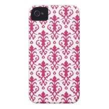 Caso del iPhone 4/4S del damasco del vino de la fr Case-Mate iPhone 4 Fundas