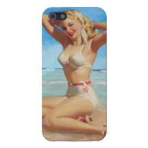 caso del iPhone 4. Chica modelo retro iPhone 5 Fundas