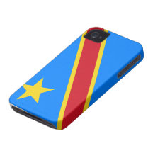 Caso del iphone 4 de la bandera del dr Congo iPhone 4 Case-Mate Protector