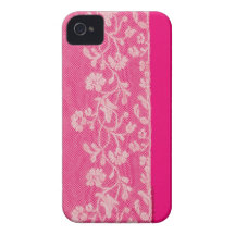 Caso del iPhone 4 del rosa del cordón de Valencien Case-Mate iPhone 4 Cárcasa