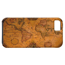 Caso del iPhone 5 del mapa del mundo del oro viejo iPhone 5 Case-Mate Coberturas