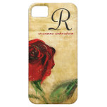 Caso del iPhone 5 del monograma del rosa rojo del  iPhone 5 Carcasas