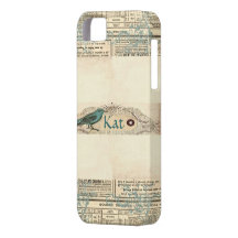 Caso del iPhone 5 del pájaro del periódico del vin iPhone 5 Protector