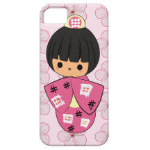 Caso del iPhone de la muñeca de Kawaii Kokeshi iPhone 5 Protector