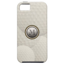 Caso del iPhone de la pelota de golf del monograma iPhone 5 Carcasas