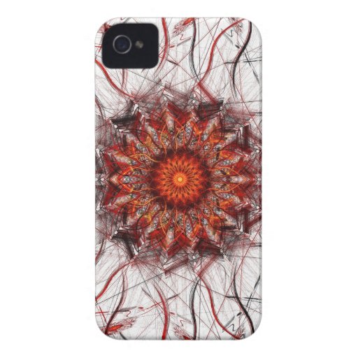 Caso del iPhone del arte del fractal: Chamuscadura iPhone 4 Case-Mate Carcasas