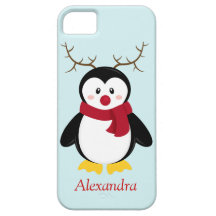 Caso del iPhone del pingüino de Rudolph iPhone 5 Case-Mate Funda