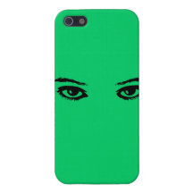 Caso del iphone del verde esmeralda con los ojos iPhone 5 funda