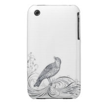 Caso del pájaro del vintage iPhone 3 Case-Mate carcasa