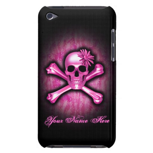 Caso del tacto del cromo de iPod rosado del cráneo iPod Touch Case-Mate Protectores