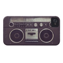 Caso divertido del reproductor de casete retro iPh iPhone 4 Funda