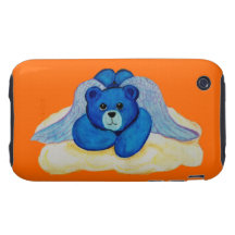 Caso duro de IPhone del oso del ángel azul iPhone 3 Tough Cobertura