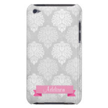 Caso elegante del damasco del monograma de plata l iPod touch Case-Mate cárcasas