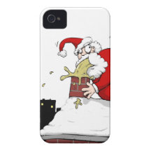 Caso enfermo del iPhone 4 del navidad de Papá Noel iPhone 4 Funda