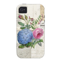 Caso floral del francés del vintage iPhone 4 carcasa