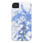 Caso floral del lirio oriental azul conocido iphon cárcasas casemate