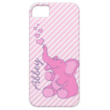 Caso lindo nombrado del iphone 5 del elefante rosa iPhone 5 Case-Mate cobertura