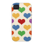 Caso multi del modelo de los corazones de la burbu iPhone 4 funda