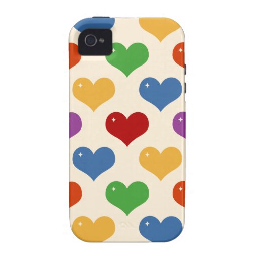 Caso multi del modelo de los corazones de la burbu iPhone 4 funda