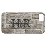 Caso pedregoso iPhone5 del monograma de encargo iPhone 5 Case-Mate Cárcasa