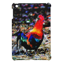 Caso pintado del iPad del gallo mini